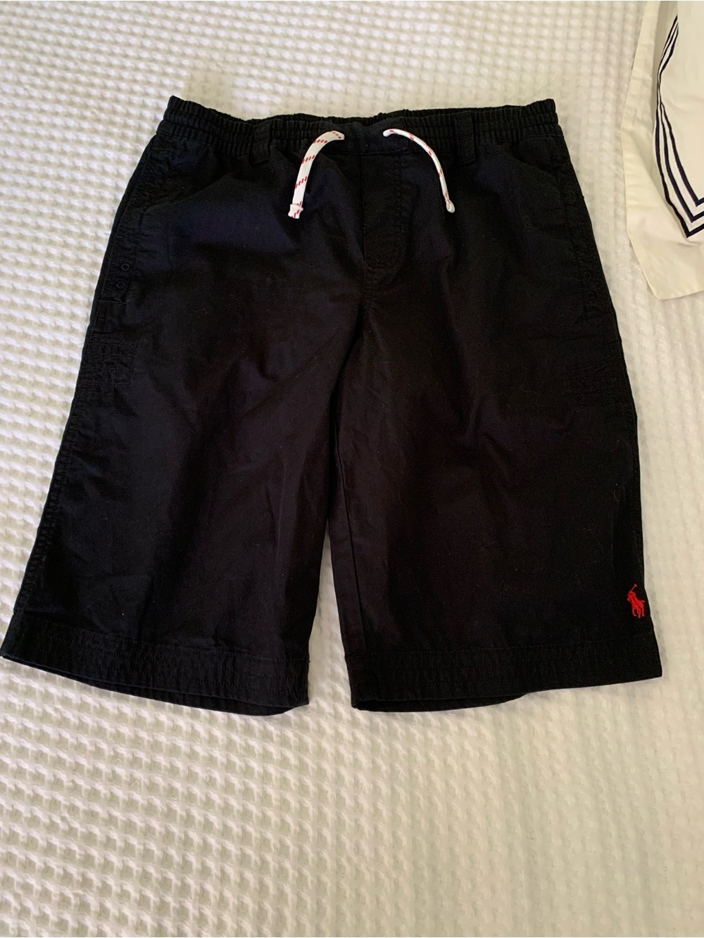 Polo by Ralph Lauren Black Cotton Drawstring Shorts Size 18 NWT